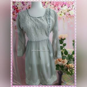 New Georgette chikankari Summer SHORT kurtis, Kurtas, Tops